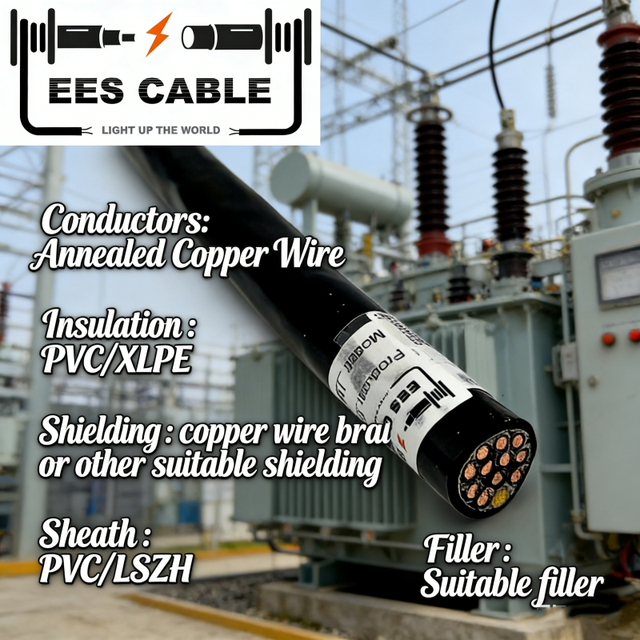 CABLE DE CONTROL CON PANTALLA Flexible Industrial Multicore Shielded PVC Xlpe Automation Machine SJTW YY CY SY 12*14AWG 7X12AWG