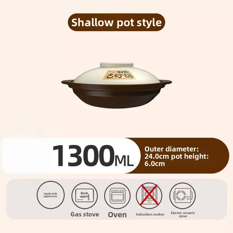 1300ml  shallow pot  1-2 people
