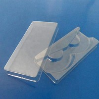 Vente en gros 1 paire de barquettes cosmétiques vides jetables écologiques en PET PVC thermoformées sous vide pour cils en plastique