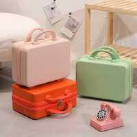 Valise de maquillage portable en ABS rigide de 14 pouces avec logo personnalisé, boîte de rangement pour souvenirs, mini valise cosmétique, vente en gros