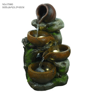 Resina outdoor secchio marrone cascata fontana del giardino - Product Image 5