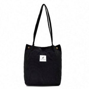 Sac fourre-tout en velours côtelé personnalisé avec logo imprimé, sac de shopping écologique et recyclable - Product Image 5