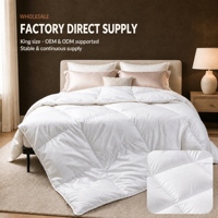 Couette en duvet de canard blanc certifiée RDS 90 %, légère, rafraîchissante, respirante, douce, anti-peluches, taille King, pour hôtel, OEM ODM