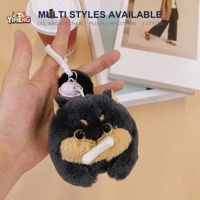 Porte-clés en peluche électronique sonore pour chien, 10 cm, en coton PP doux, avec queue animée torsadée, mignon, cadeau