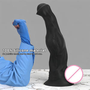 Vibromasseur Dildo en Silicone Noir en Forme de Cheval pour Hommes et Femmes, Super Grand Plug Anal à Cavité Arrière, Étanche, pour Auto-Plaisir - Product Image 3