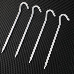 Piquets de tente hexagonaux en métal pour la fixation de tentes de camping, utilisation en extérieur, piquets résistants au vent avec pointe acérée - Product Image 1