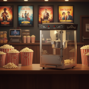 Máquina de Palomitas Comercial de 8oz, 800W, Acero Inoxidable, Estilo Cine, Control de 2 Botones, Puerta de Vidrio, Para Catering - Product Image 2