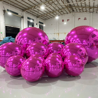 Ballon gonflable géant en PVC à double couche, effet miroir argenté, réfléchissant, pour mariage, Halloween et Noël