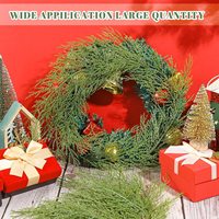 Cabang pinus buatan tanaman hijau palsu daun pinus Pilihan DIY karangan bunga kerajinan dekorasi Natal