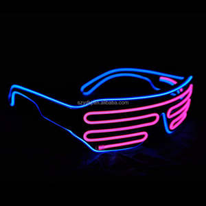 Persianas intermitentes coloridas LED Gafas Rave Disfraz de DJ de Halloween Varias decoraciones de fiesta de iluminación Ventas directas de fábrica Niño bajo - Product Image 5