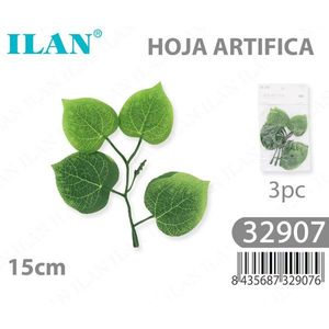 Foglia Artificiale ILAN 15cm Confezione da 3 Pezzi Per Decorazioni - Product Image 1