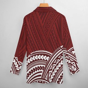Nouvelle Mode : Blazers et Costumes Femmes à Imprimé Tribal Polynésien, Manches Longues, Sur Mesure, Grande Taille - Product Image 2