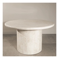 Table basse de luxe en marbre européen SH STONE, en pierre calcaire blanche personnalisée pour salon, table basse moderne avec finition de surface polie