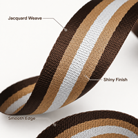 Exquisite 100% Polyester Jacquard Webbing Metallic Gold Yarn Shiny Surface for Home Textile Bag Footwear Decorative Supplies