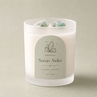 Bougie parfumée en cire de soja naturelle dans un bocal en verre givré transparent, pour chambre à coucher, maison, coffret cadeau