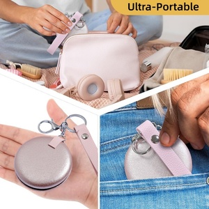 Stylish Double-sided <strong>Mirror</strong> With Keyring and Personalized <strong>Leather</strong> <strong>Strap</strong> Custom <strong>Leather</strong> Portable <strong>Mirrors</strong> - Product Image 4