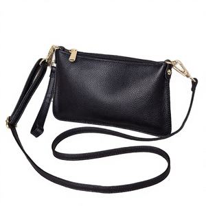 2025 Women's Genuine Leather Clutch Handbag New Trend Fashion Mini Crossbody <b>Bag</b> Zipper Closure Soft Simple Style Polyester - Product Image 4