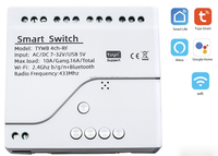 Module de relais intelligent SLS Tuya Smart Life DC 7-32V 4CH 10A 4 voies avec Alexa et Google Home pour système de maison intelligente électrique de garage