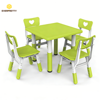 Meubles pour enfants, table et chaises carrées pour la maternelle, ensemble de table et chaise d'activités pour enfants, réglable en hauteur, bureau d'étude moderne en plastique, ensemble de chaise et de bureau