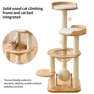 <span class=keywords><strong>Arbre</strong></span> à <span class=keywords><strong>chat</strong></span> en chêne de luxe, grand format, avec griffoir, lit, <span class=keywords><strong>hamac</strong></span>, balles, condo, escaliers et perchoir supérieur, mobilier pour chatons - Product Image 4