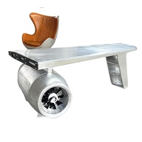 Chaise en aluminium durable de style industriel rétro avec design de moteur d'avion pour la maison et le bureau