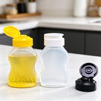 Échantillon Gratuit – Bouteille Souple PE Anti-Fuite avec Bouchon PP Transparent 12oz/16oz Givrée pour Barbecue & Sauce Piquante – Logo Personnalisé