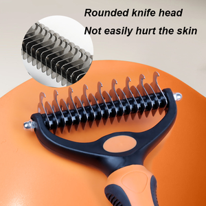 Vente en gros râteau à brosse de toilettage double face <span class=keywords><strong>extra</strong></span> <span class=keywords><strong>large</strong></span> pour animaux de compagnie, bleu - Product Image 2