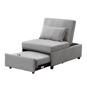 Divano Letto Pieghevole Reclinabile 1 Posto Grigio Scuro Personalizzabile per Casa, <span class=keywords><strong>Hotel</strong></span> e Soggiorno - Arredamento Moderno Multifunzione - Product Image 3