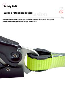 <span class=keywords><strong>Harness</strong></span> Keselamatan Poliester Kekuatan Tinggi untuk Konstruksi Industri, 5 Titik, Tali Penyelamat, Panjat Tebing, D-Ring Baja Tahan Karat, 200kg - Product Image 4