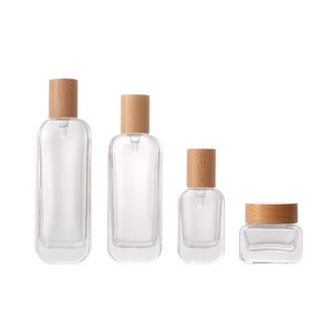 Juego de Envases Minimalistas de Vidrio Transparente para Cuidado de la Piel, Botella con Pulverizador y Tapa de Rosca Redonda, Tarro para Crema, Etiqueta Privada, Crema Facial - Product Image 4