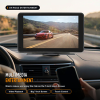 Navigateur portable Route 7 pouces avec lecteur multimédia de voiture à écran tactile 2.5D prenant en charge carplay sans fil et Android auto