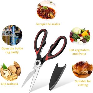 Ciseaux de cuisine multifonctionnels de 8 pouces très vendus, ciseaux utilitaires, ciseaux à volaille, ciseaux à poulet avec étui - Product Image 3