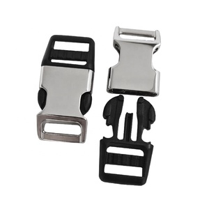 15mm Webbing Belt Strap Plastic Quick Side Release Bag Semi Metal Backpack Collar Hybrid Buckle