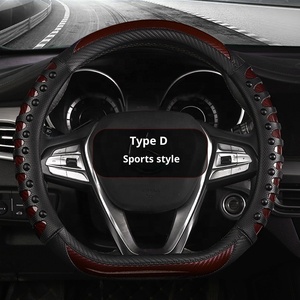 <span class=keywords><strong>Funda</strong></span> para <span class=keywords><strong>Volante</strong></span> de <span class=keywords><strong>Coche</strong></span> con Patrón de Fibra de Carbono, Cuero con Efecto Masaje, Accesorios Universales para Todas las Estaciones, Ecológica - Product Image 3