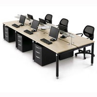 Bureau cubique moderne en usine Mobilier de bureau pour 6 personnes Poste de travail à concept ouvert avec écran de séparation