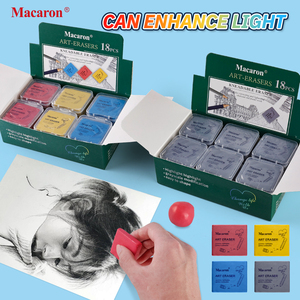 Ensemble de 18 gommes à effacer carrées Macaron, gomme à effacer à la pâte à modeler, gomme à effacer douce de haute qualité pour artistes, pour le dessin - Product Image 1