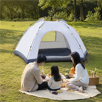 Tente de camping instantanée double couche Oxford pour 3-4 personnes, imperméable, résistante aux UV, avec des pièces modulaires connectables