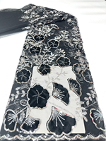 NI.AI Nouveau design Tissu en dentelle à sequins et perles, dentelle en velours, broderie en dentelle, tulle pour fêtes et mariages