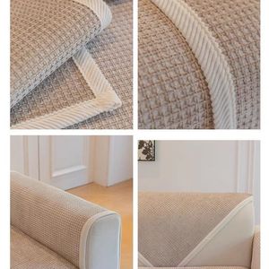 Waffle Chenille <b>Sofa</b> Cushion 145-185CM Printed Non Slip Seat <b>Cover</b> Nordic Style All Season Machine Washable - Product Image 3