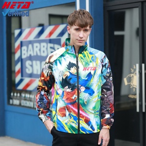 เสื้อแจ็คเก็ตแฟชั่นลายการ์ตูนพิมพ์ลายตามสั่ง ผ้ากันน้ำสำหรับผู้ชาย - Product Image 3