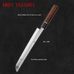 Coltello da Chef Professionale Giapponese Grandsharp 10.6 Pollici in Acciaio Inossidabile <span class=keywords><strong>per</strong></span> Sfilettare, Sashimi, Sushi e <span class=keywords><strong>Pesce</strong></span> (Sakimaru) - Product Image 4