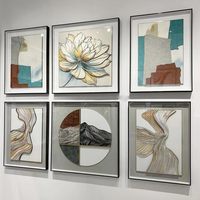 Peintures encadrées abstraites en relief 3D modernes et simples pour salon, avec cadre, vente en gros