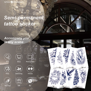 Tatuaje Semipermanente Realista de Animal Azul Oscuro para <span class=keywords><strong>Hombres</strong></span> y Mujeres, Material de Papel Herbal Impermeable, Duración de 2 Semanas, Resistente al Sudor - Product Image 5