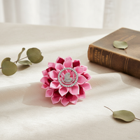 Sensibilisation au cancer du sein Royal et rose clair Satin ruban pétales faisant Corsage broche fille d'Isis symbole DOI fleur broche