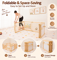 Parc de jeu pour bébé en bois massif de qualité supérieure, parc de jeu modulaire robuste pour tout-petits, parc de jeu intérieur non toxique et sécurisé