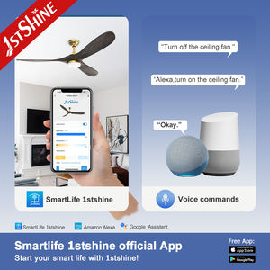 พัดลมเพดาน LED 1stshine สํานักงาน มอเตอร์ทองแดงบริสุทธิ์ที่เงียบสงบ พัดลมเพดานใบมีดไม้<span class=keywords><strong>ใน</strong></span>ร่ม - Product Image 6