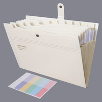 Carpeta de Archivos para Oficina, Gran Capacidad, 5/8/12 Compartimentos, Estilo Vintage, PP Grueso, para Documentos, Estudiantes y Negocios