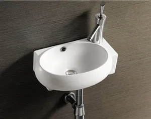 Venta al por mayor de sanitarios de pared Oval Mini forma de lavabo de baño para Baño de hotel