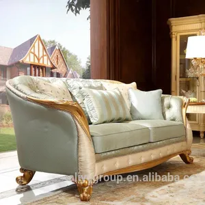 Aliye Luxury carved 7 seater sofa set image with fabric -SFD02