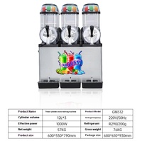 Commerciële elektrische sneeuwsmeltende slushmachine met dubbele/drievoudige cilinder, smoothiemaker voor melktheewinkels en de voedingsindustrie